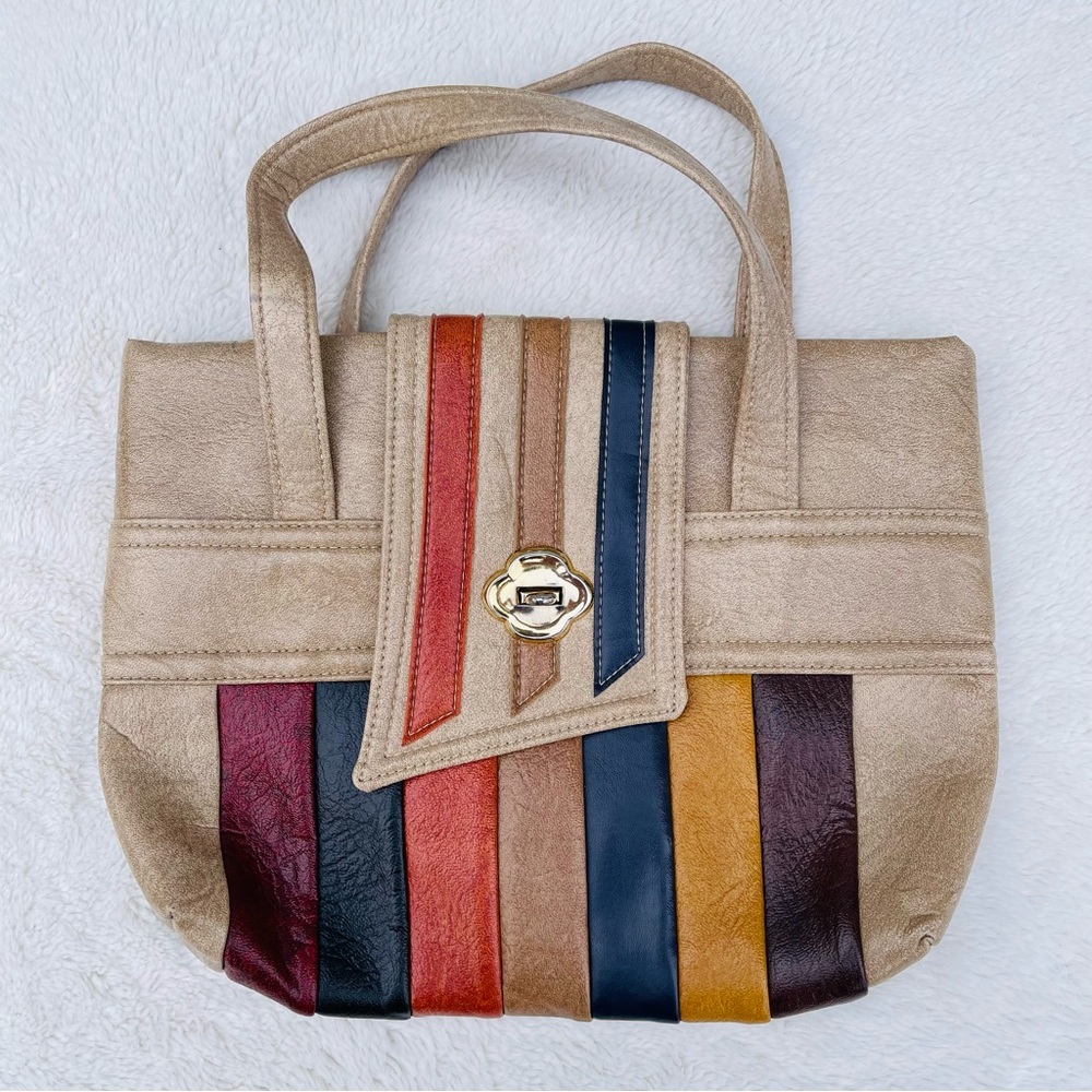Vintage multi color stripe Swafford Originals bag